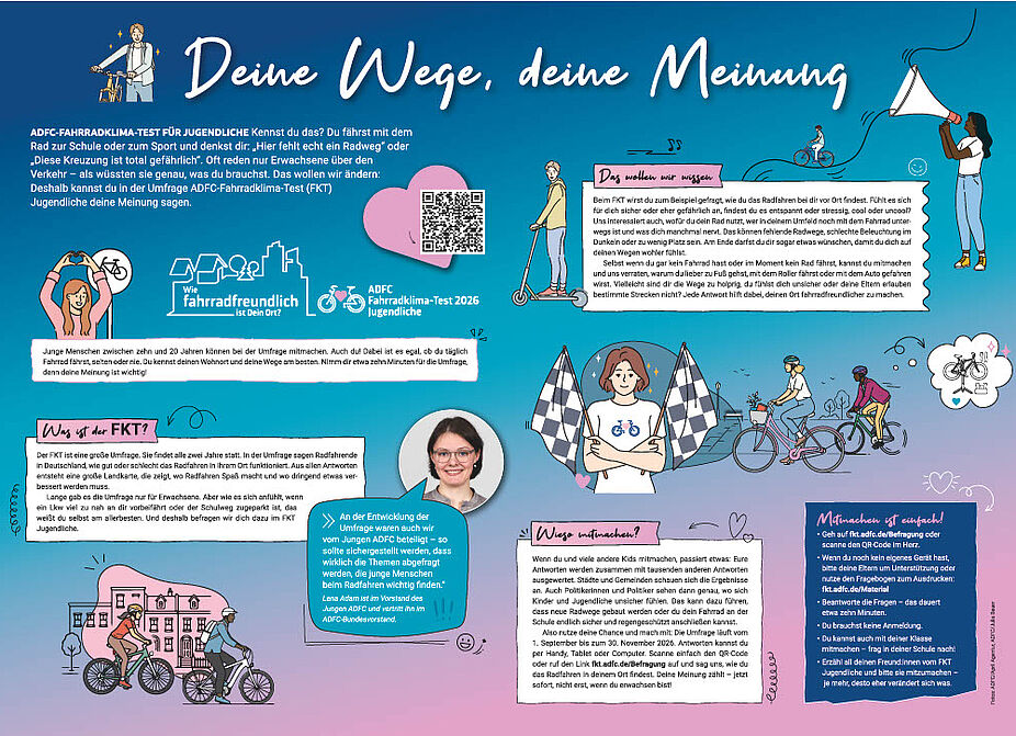 Fahrradklima-Test 2026 Jugendliche Infoposter A3